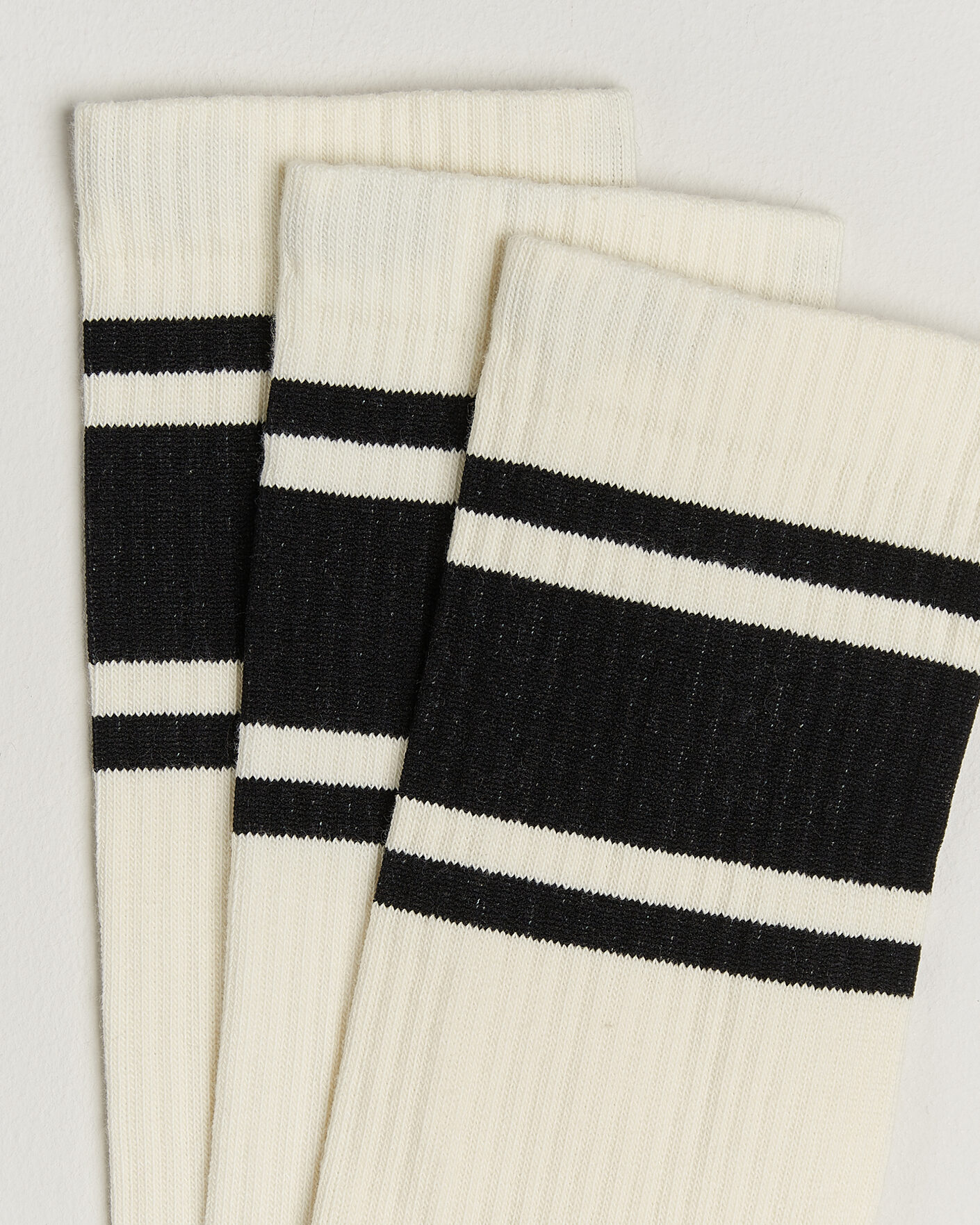Mies | Alusvaatteet | Sweyd | 3-Pack Triple Stripe Cotton Socks White/Black