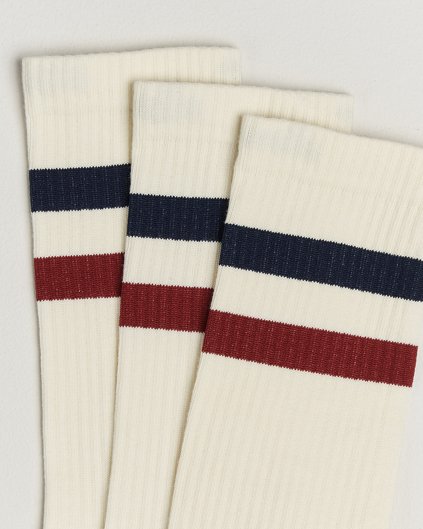 Mies | Alusvaatteet | Sweyd | 3-Pack Two Stripe Cotton Socks Navy/Red/White
