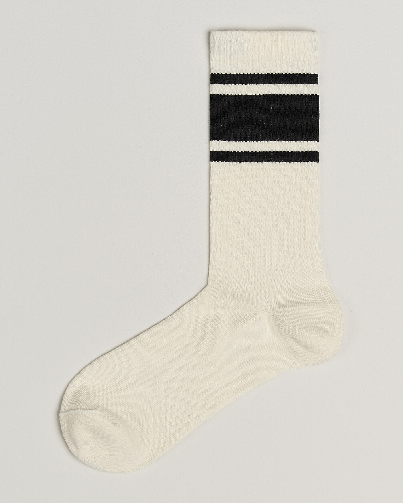 Mies | Alusvaatteet | Sweyd | Triple Stripe Cotton Socks White/Black