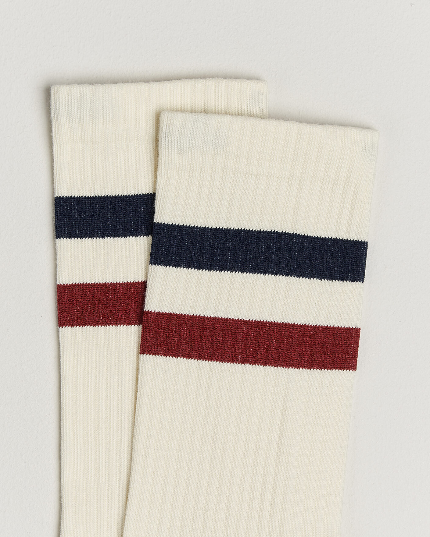 Mies | Alusvaatteet | Sweyd | Two Stripe Cotton Socks Navy/Red/White