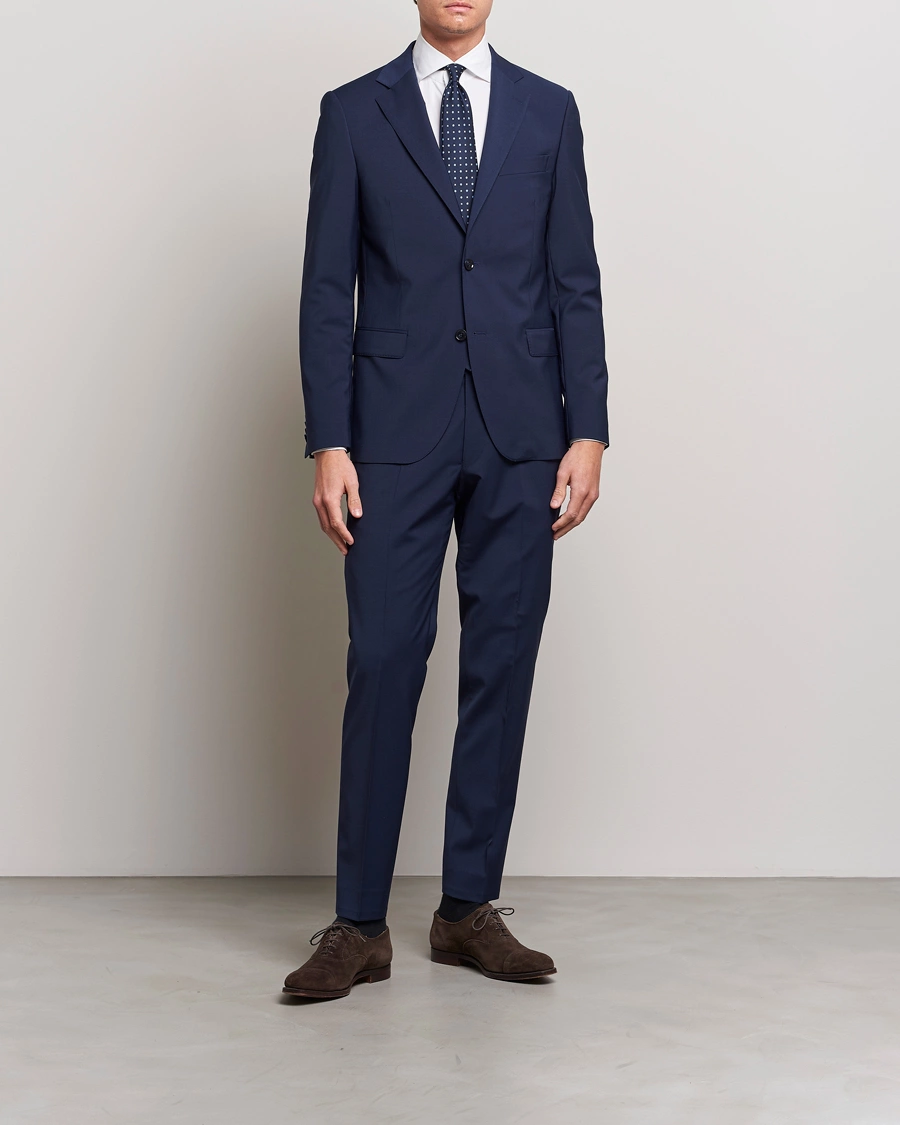 Mies | Festive | Oscar Jacobson | Edmund Wool Suit Mid Blue
