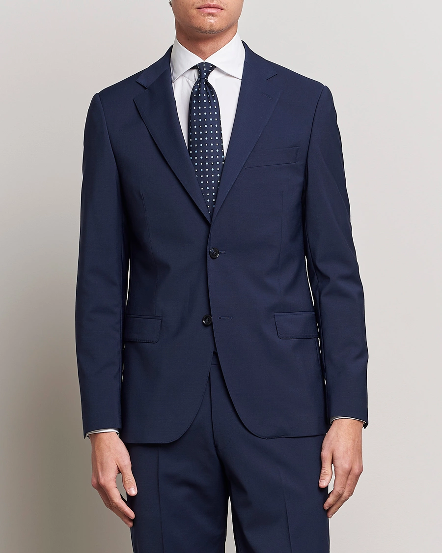 Mies | Business & Beyond | Oscar Jacobson | Edmund Wool Suit Mid Blue