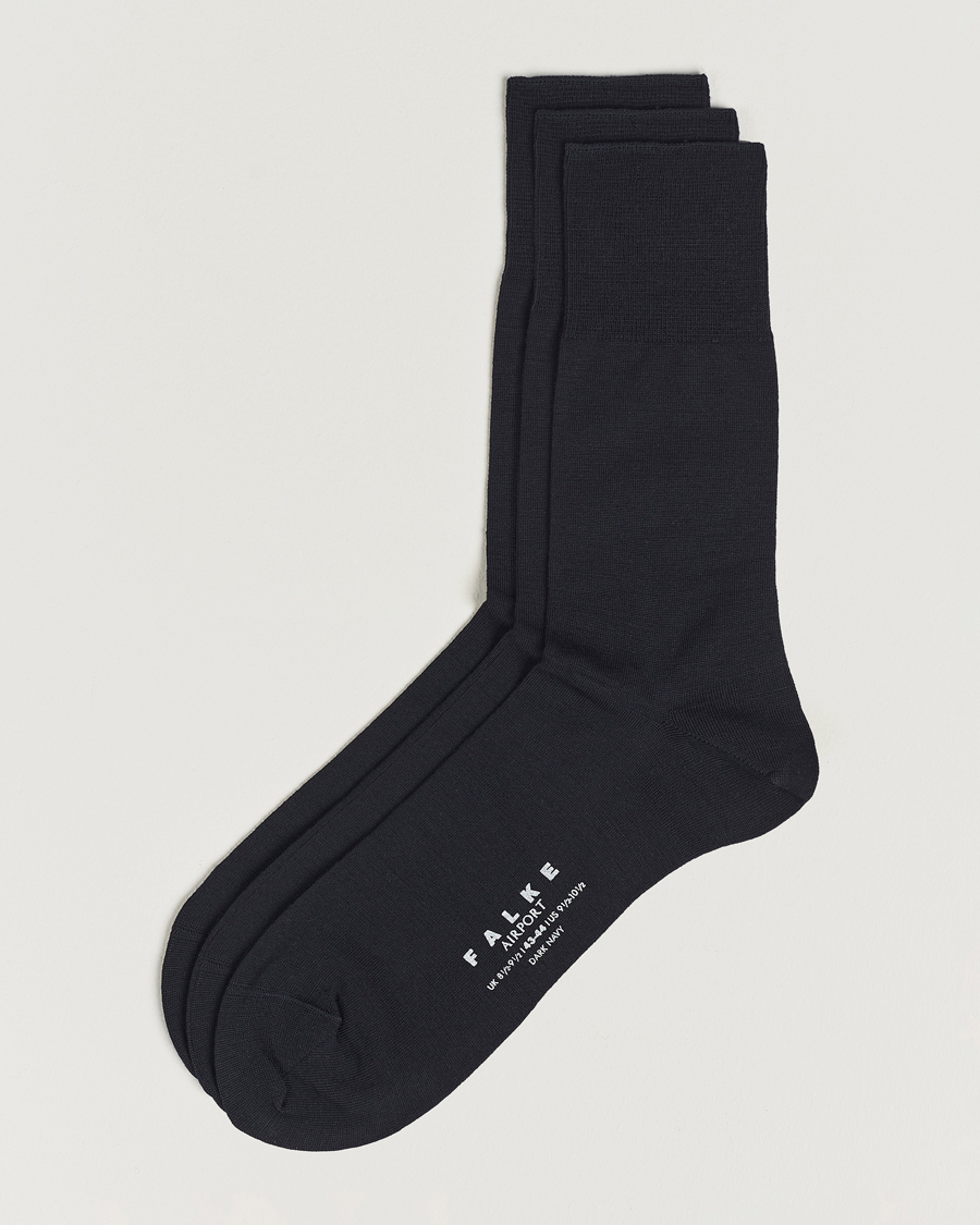Mies | Alusvaatteet | Falke | 3-Pack Airport Socks Dark Navy
