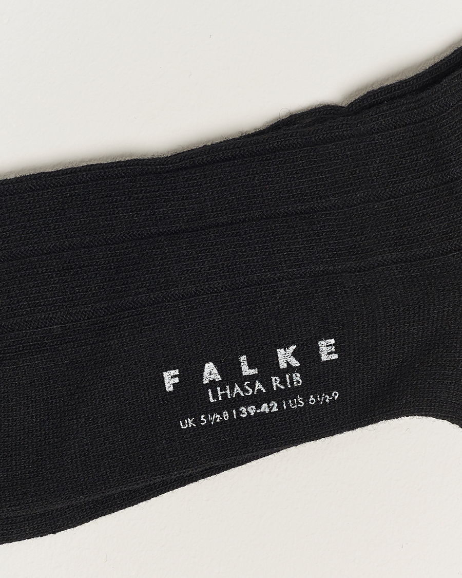 Mies | Varrelliset sukat | Falke | 3-Pack Lhasa Cashmere Socks Black
