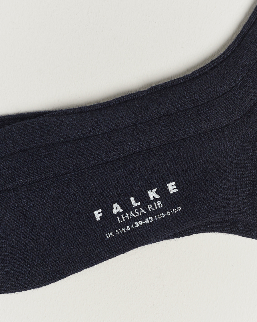 Mies | Varrelliset sukat | Falke | 3-Pack Lhasa Cashmere Socks Dark Navy