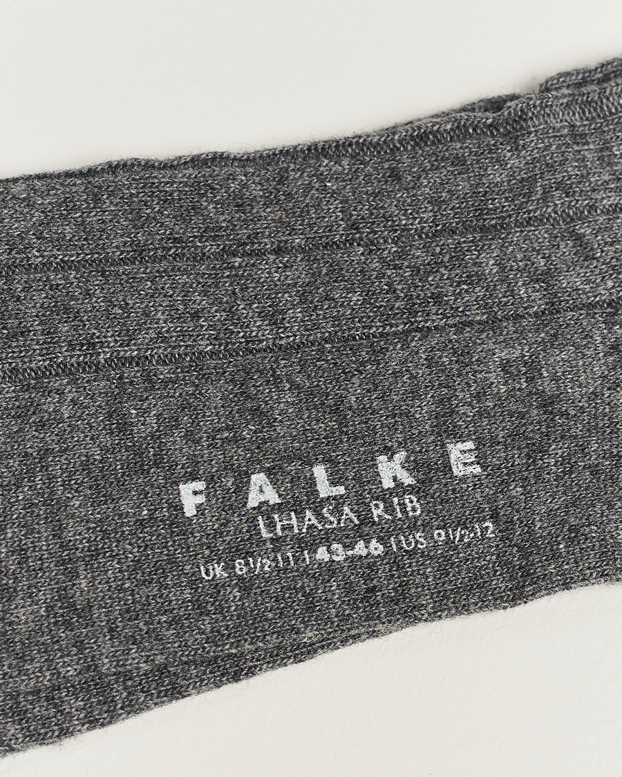 Mies | Varrelliset sukat | Falke | 3-Pack Lhasa Cashmere Socks Light Grey