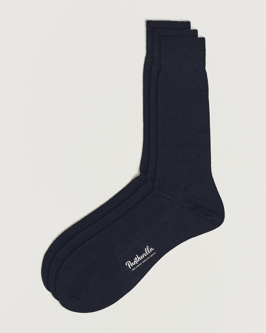 Mies | Alusvaatteet | Pantherella | 3-Pack Naish Merino/Nylon Sock Navy
