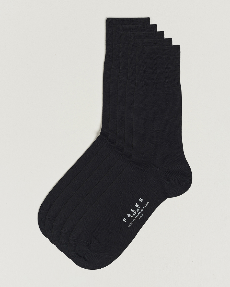Mies | Alusvaatteet | Falke | 5-Pack Airport Socks Black