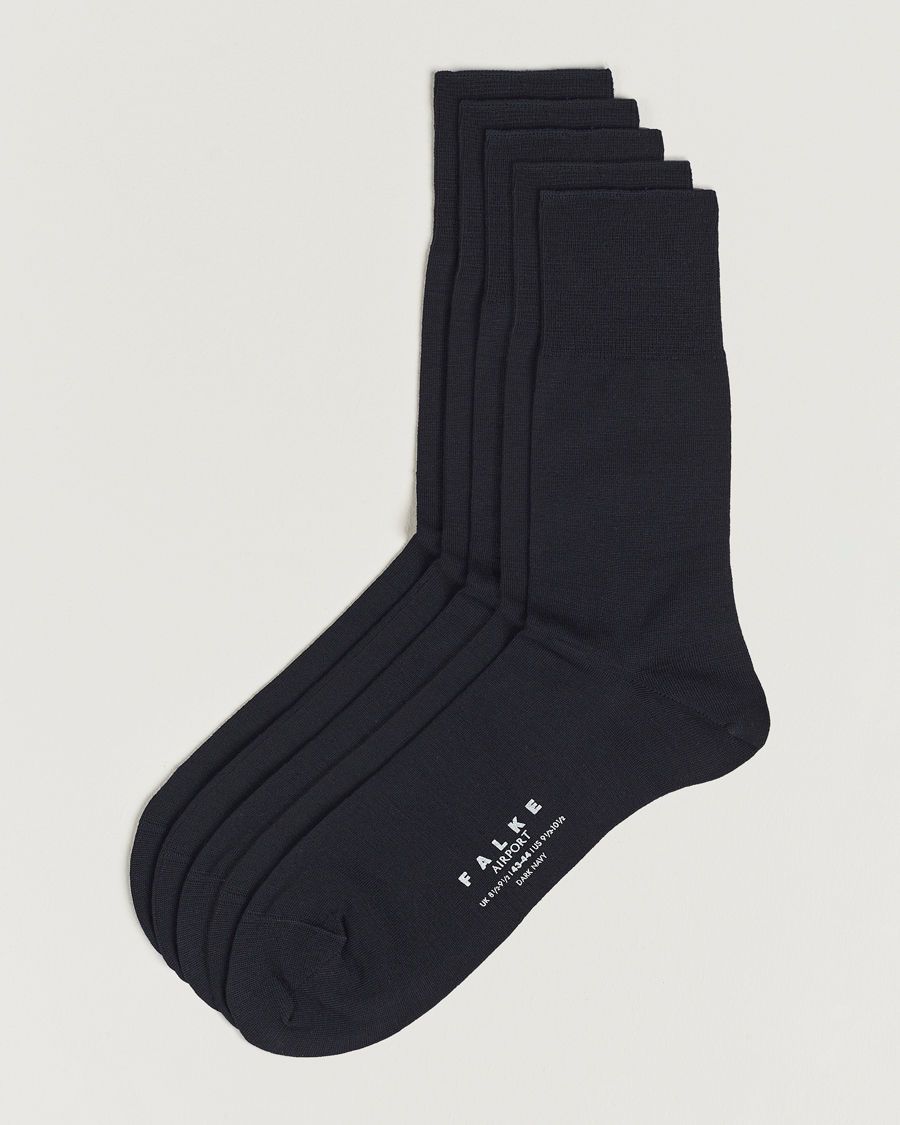 Mies |  | Falke | 5-Pack Airport Socks Dark Navy