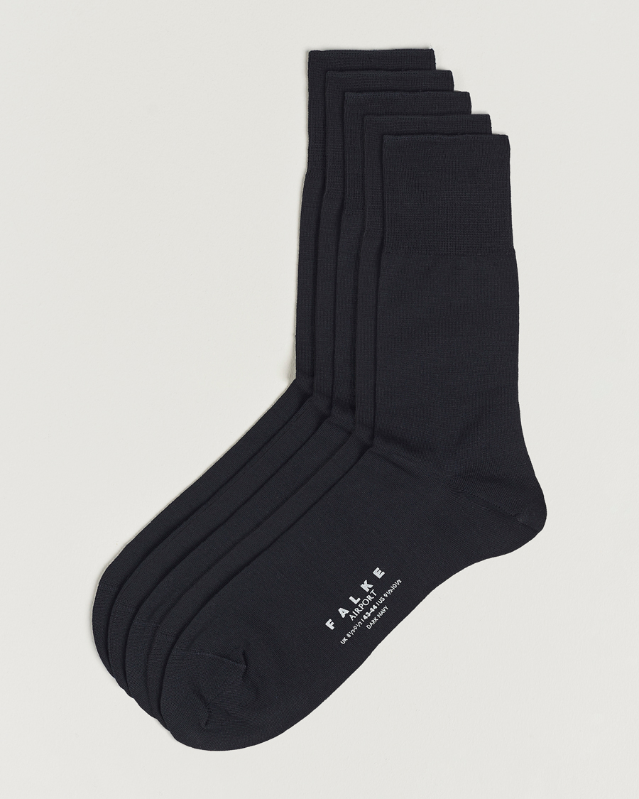 Mies | Alusvaatteet | Falke | 5-Pack Airport Socks Dark Navy