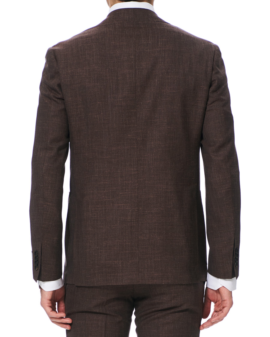 Mies | Puvut | Canali | Wool/Linen Patch Pocket Suit Dark Brown