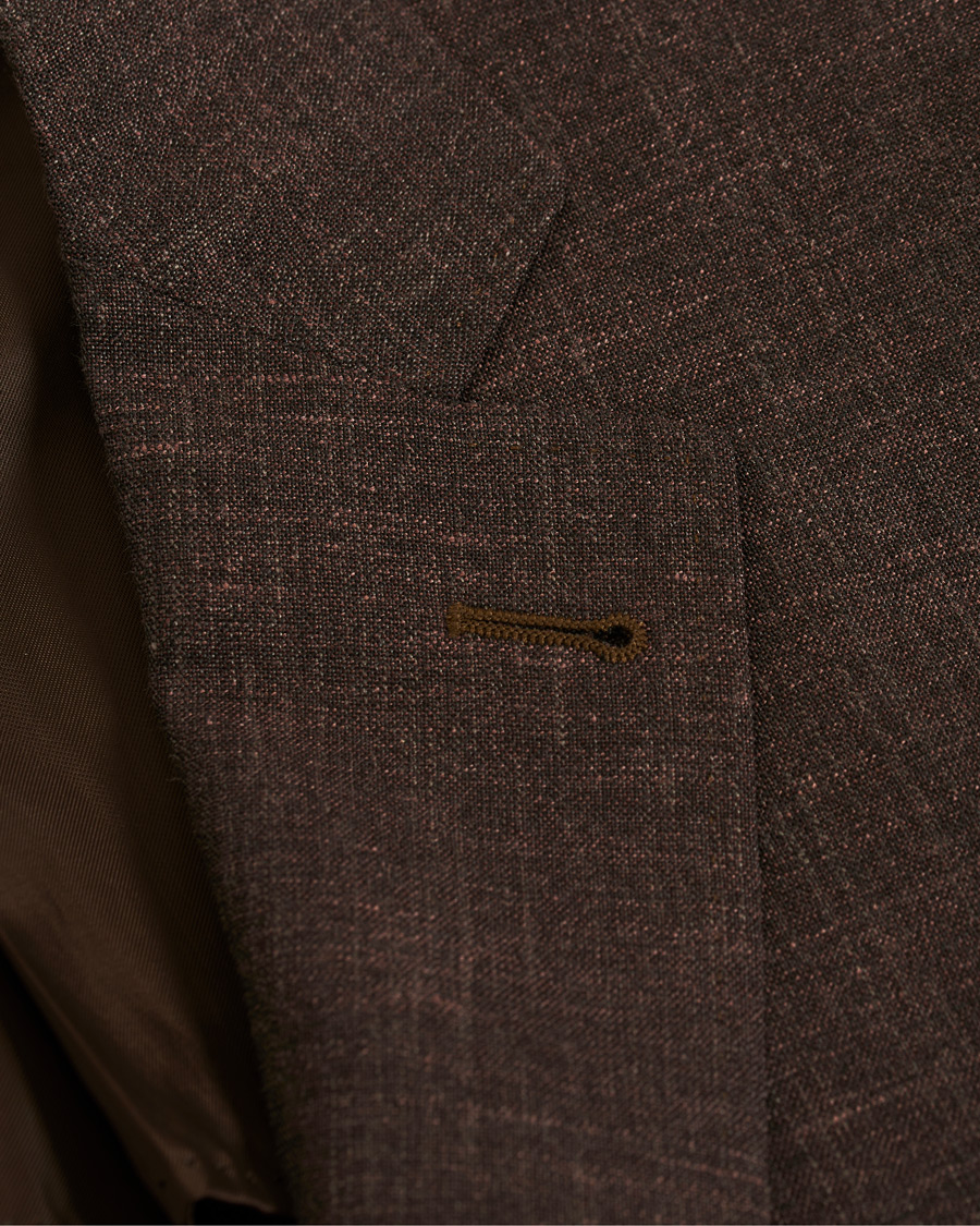 Mies | Puvut | Canali | Wool/Linen Patch Pocket Suit Dark Brown