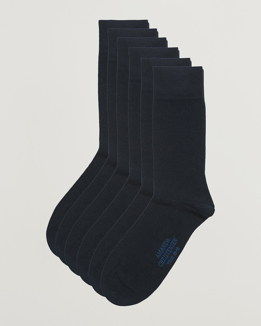 Mies | Alusvaatteet | Amanda Christensen | 6-Pack True Cotton Socks Dark Navy