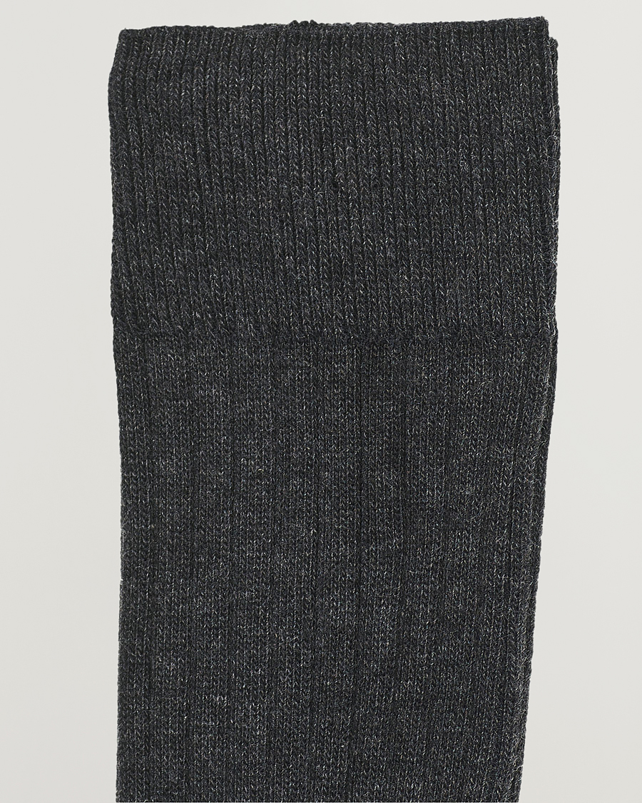 Mies | Varrelliset sukat | Amanda Christensen | 9-Pack True Cotton Ribbed Socks Antracite Melange