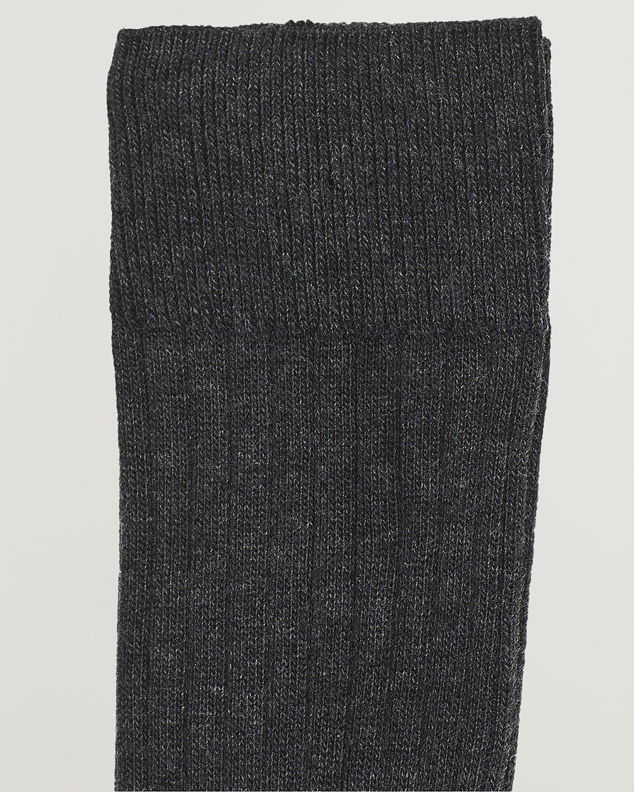 Mies | Alusvaatteet | Amanda Christensen | 9-Pack True Cotton Ribbed Socks Antracite Melange