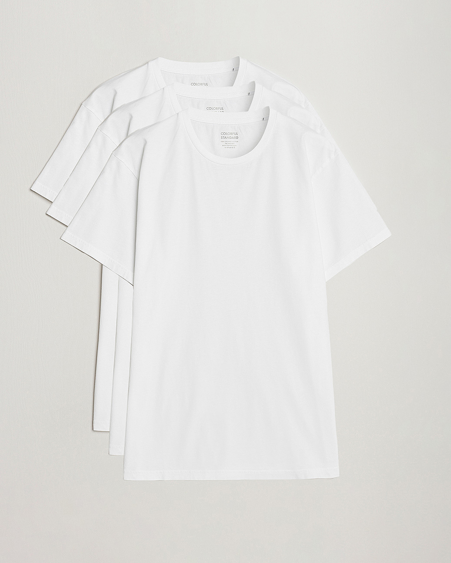 Mies | T-paidat | Colorful Standard | 3-Pack Classic Organic T-Shirt Optical White