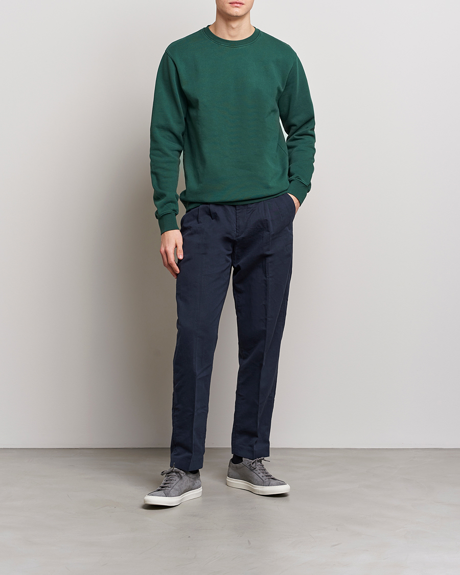 Mies | Puserot | Colorful Standard | 2-Pack Classic Organic Crew Neck Sweat Navy Blue/Emerald Green