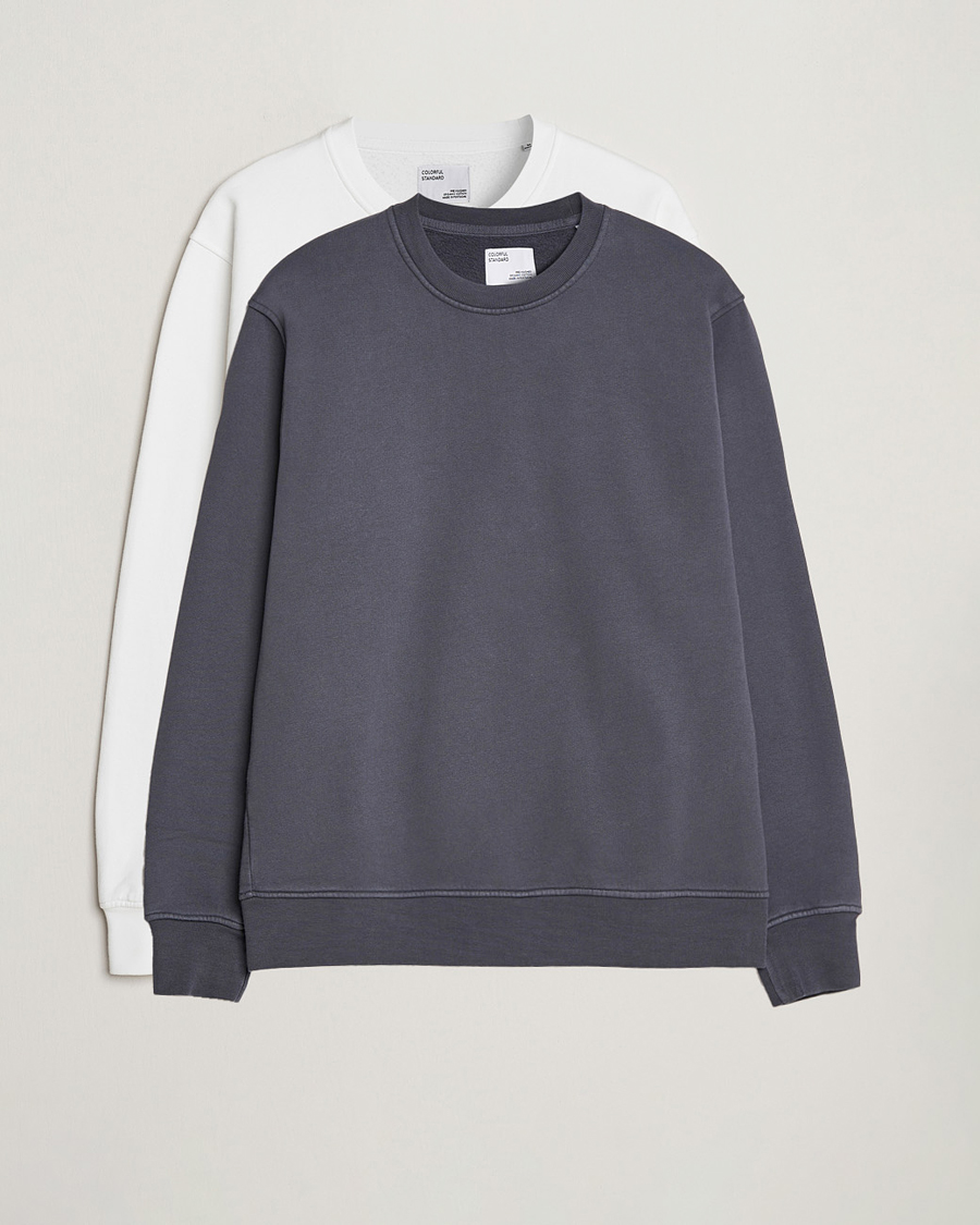 Mies | Puserot | Colorful Standard | 2-Pack Classic Organic Crew Neck Sweat Lava Grey/Optical White