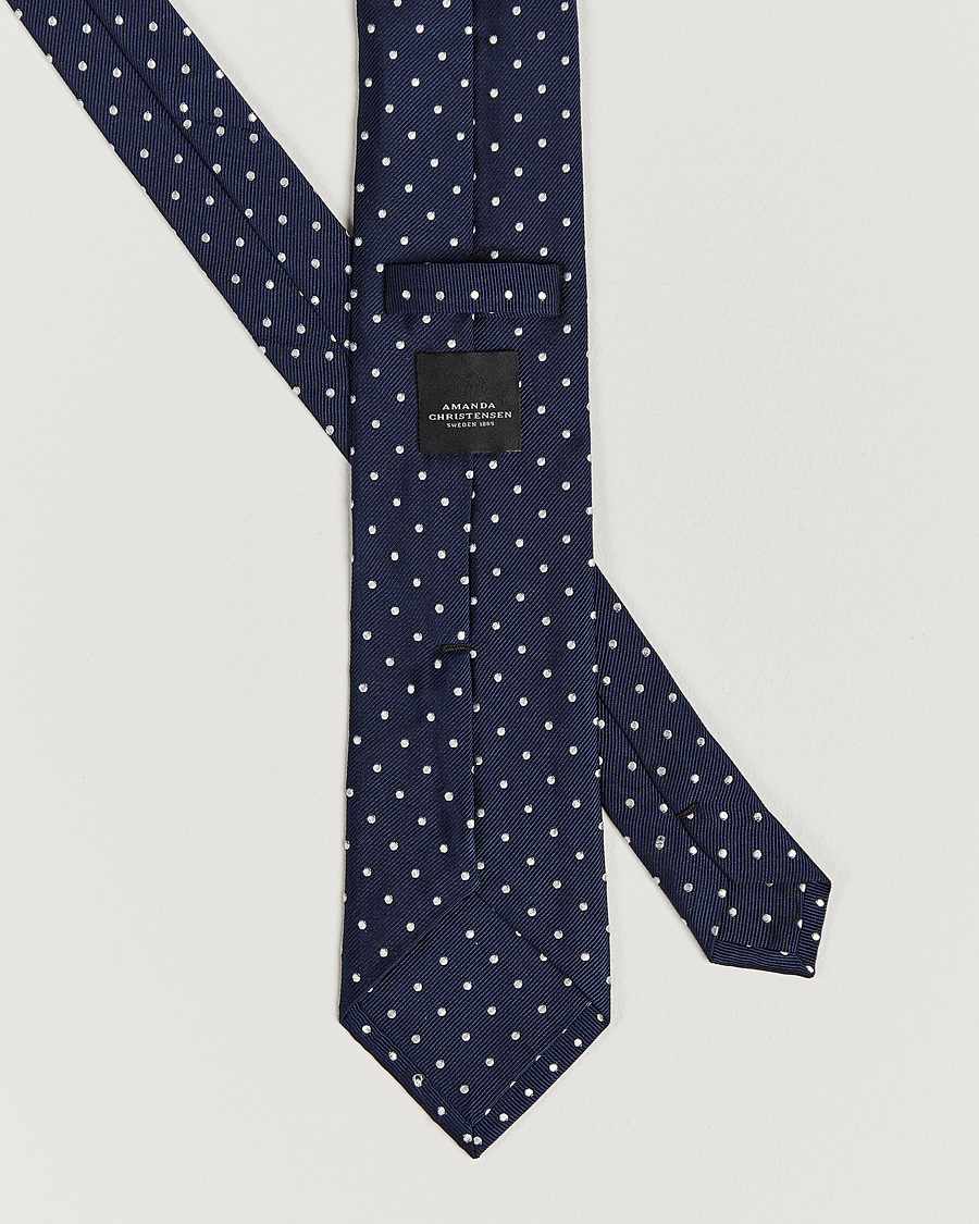 Mies | Solmiot | Amanda Christensen | Set Tie & Pocket Square Navy/White