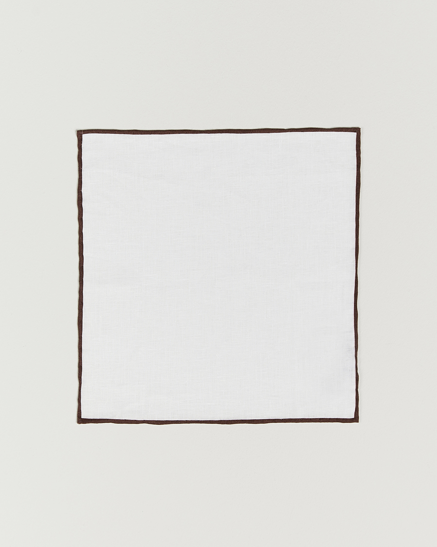 Mies | Solmiot | Amanda Christensen | Set Tie & Pocket Square Brown/White