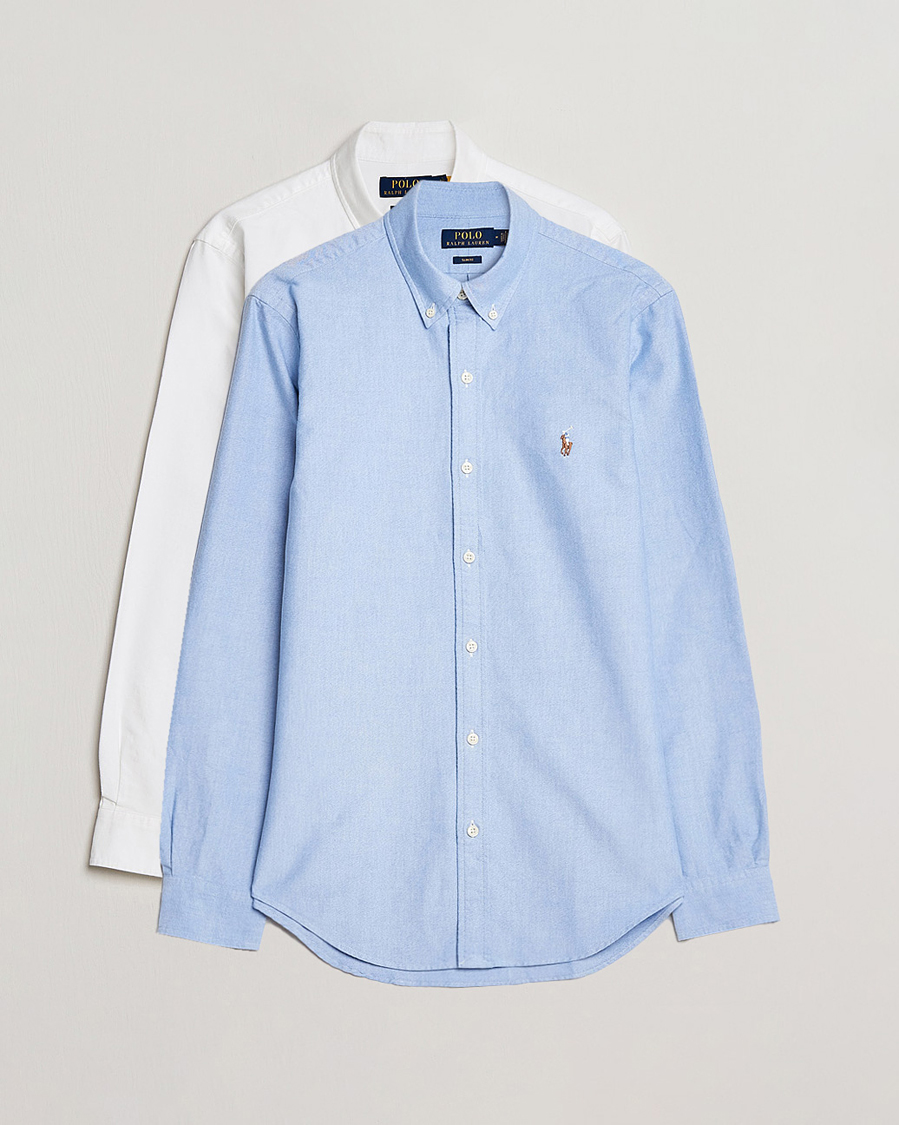 Mies | Kauluspaidat | Polo Ralph Lauren | 2-Pack Slim Fit Shirt Oxford White/Blue
