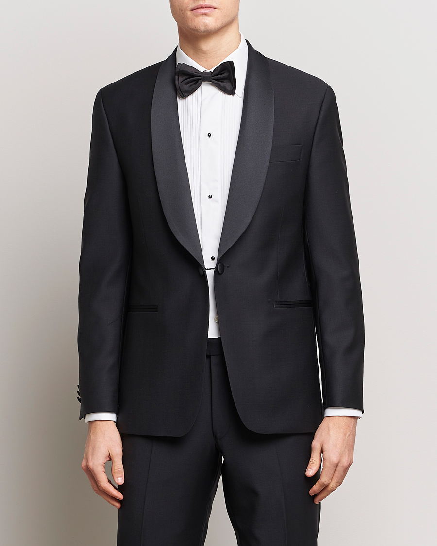 Mies | Puvut | Oscar Jacobson | Figaro/Denz Straight Wool Tuxedo Suit Black