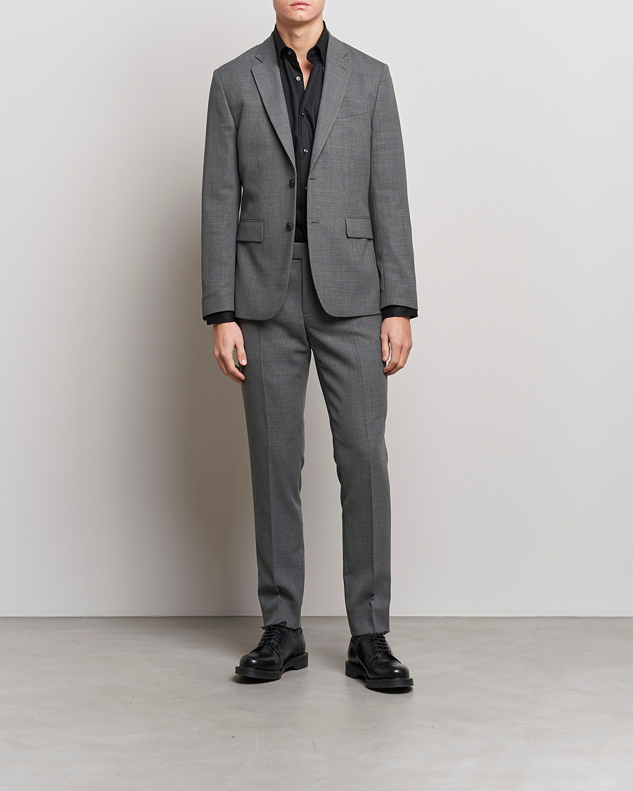 Men | Suits | J.Lindeberg | Hopper Active Hopsack Suit Grey Melange