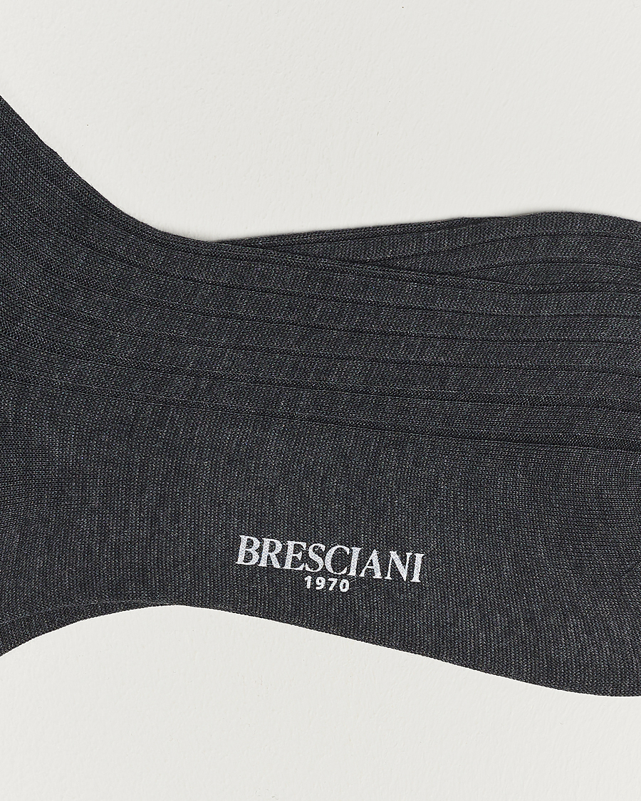 Mies | Alusvaatteet | Bresciani | 3-pack Cotton Ribbed Short Socks Grey Melange