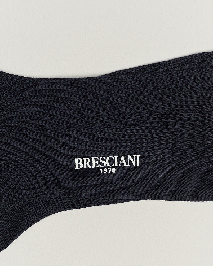 Mies | Alusvaatteet | Bresciani | 3-pack Wool/Nylon Ribbed Short Socks Navy