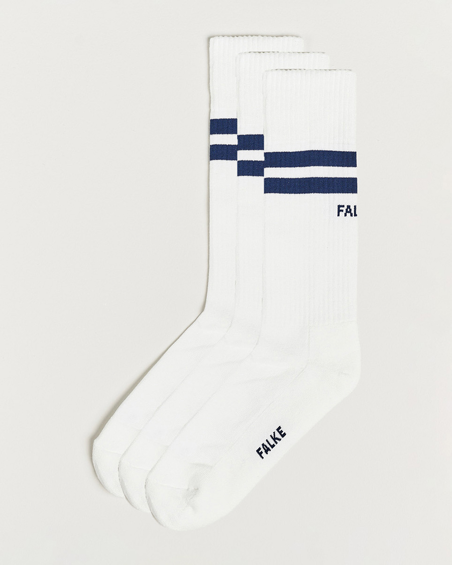Mies | Alusvaatteet | Falke | 3-pack Dynamic Tennis Socks White/Blue