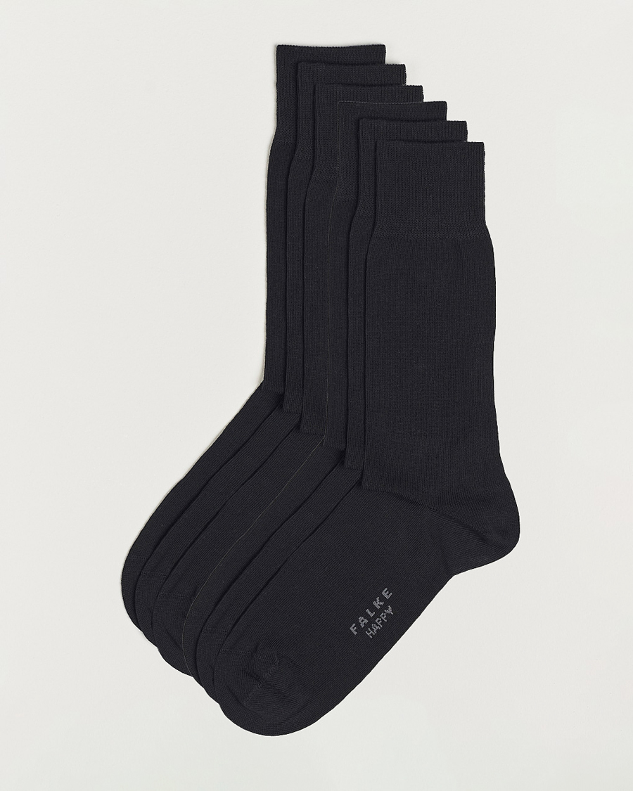 Mies | Alusvaatteet | Falke | 6-pack Happy Cotton Socks Black