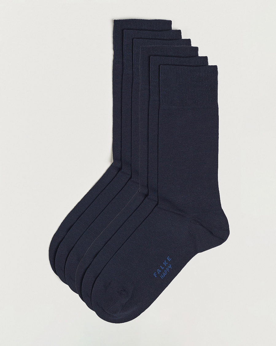Mies | Alusvaatteet | Falke | 6-pack Happy Cotton Socks Navy