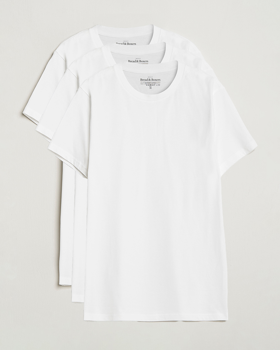 Mies | T-paidat | Bread & Boxers | 3-pack Crew Neck Regular T-Shirt White