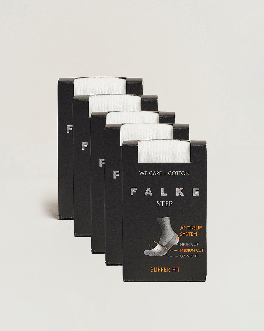 Mies | Alusvaatteet | Falke | 5-pack Step In Box Loafer Socks White