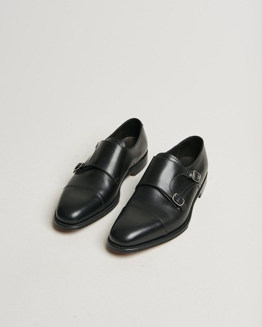 Mies | Loake 1880 Cannon Monkstrap Black Calf | Pre-owned | Loake 1880 Cannon Monkstrap Black Calf
