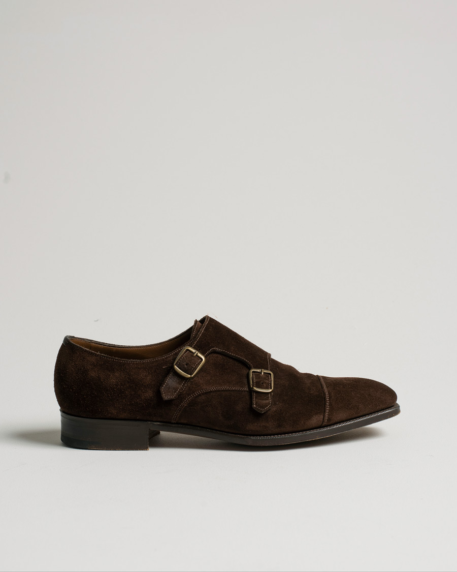 Mies | Edward Green Westminster Double Monk Mink Suede | Pre-owned | Edward Green Westminster Double Monk Mink Suede