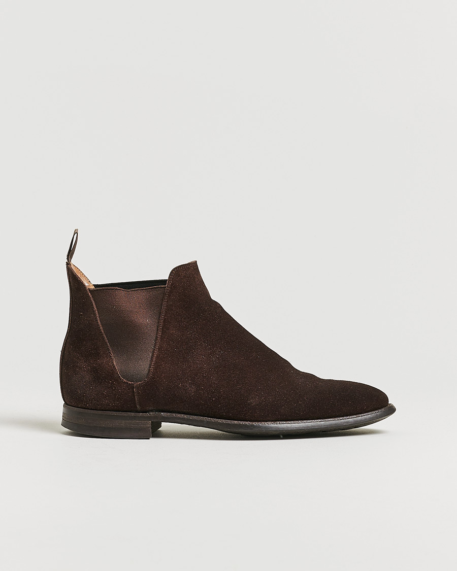 Mies | Crockett & Jones Chelsea 8 Boot Dark Brown Suede | Pre-owned | Crockett & Jones Chelsea 8 Boot Dark Brown Suede