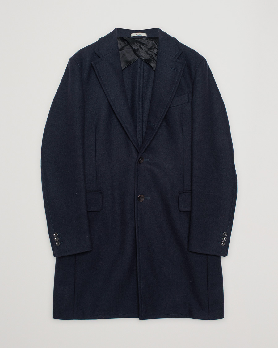 Mies | Boglioli Dover Wool Coat Navy 50 | Pre-owned | Boglioli Dover Wool Coat Navy 50