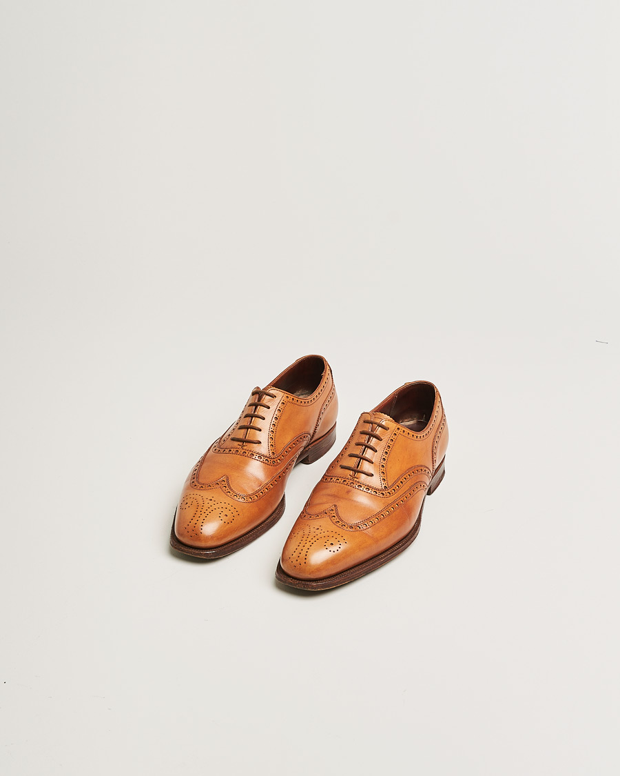 Mies | Crockett & Jones Handgrade Clifford Oxford Brogue Tan Calf | Pre-owned | Crockett & Jones Handgrade Clifford Oxford Brogue Tan Calf