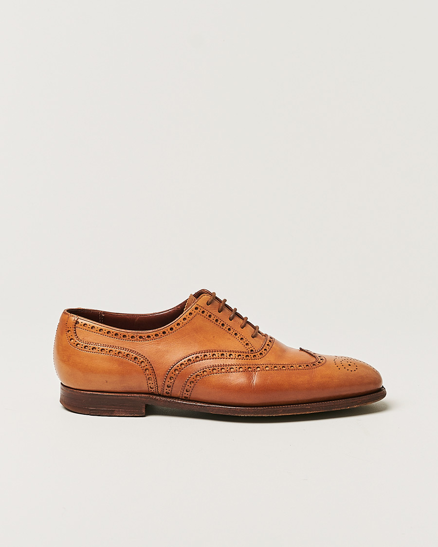 Mies | Crockett & Jones Handgrade Clifford Oxford Brogue Tan Calf | Pre-owned | Crockett & Jones Handgrade Clifford Oxford Brogue Tan Calf