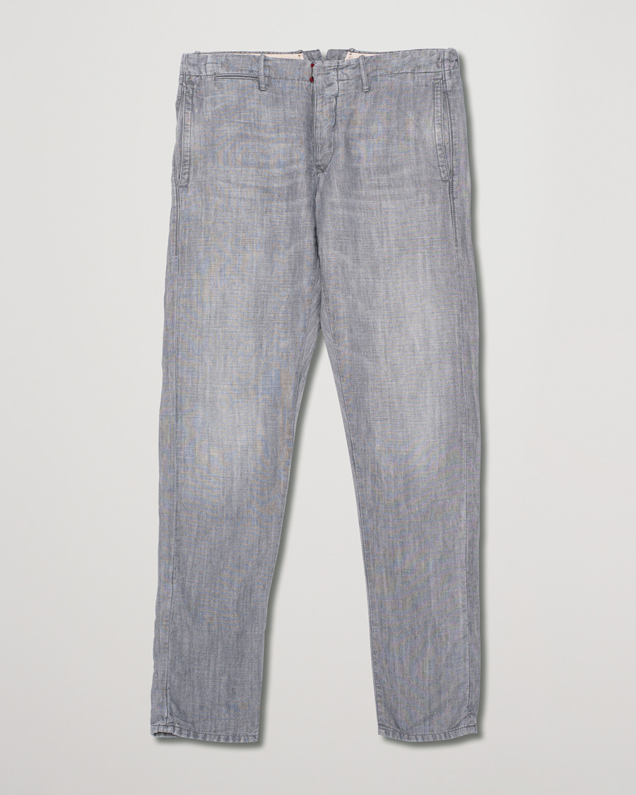Mies | Pre-owned Housut | Pre-owned | Slim Fit Linen/Cotton Chino Grey W34