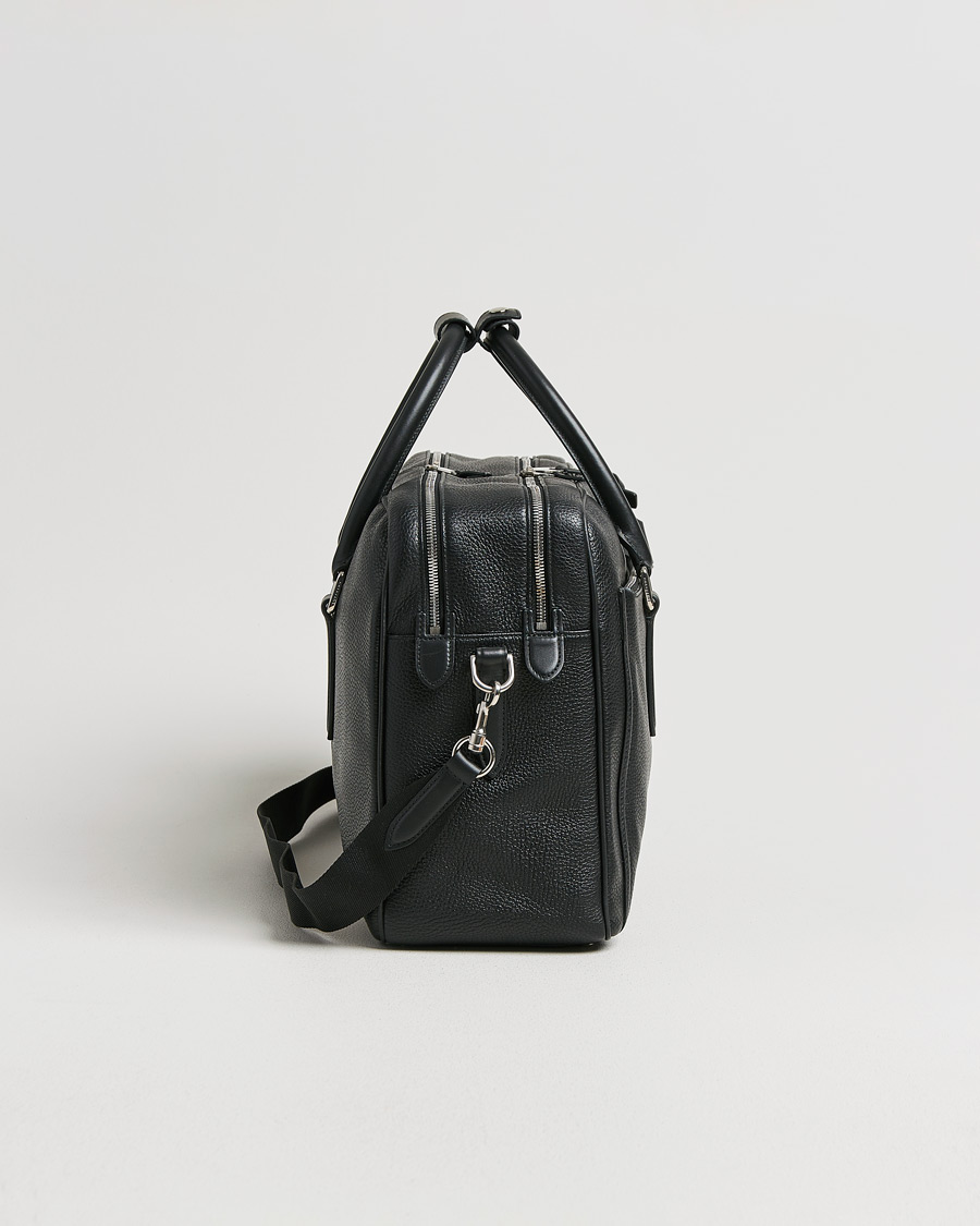 Mies | Smythson Burlington 24 Hour Bag Black Deerskin | Pre-owned | Smythson Burlington 24 Hour Bag Black Deerskin