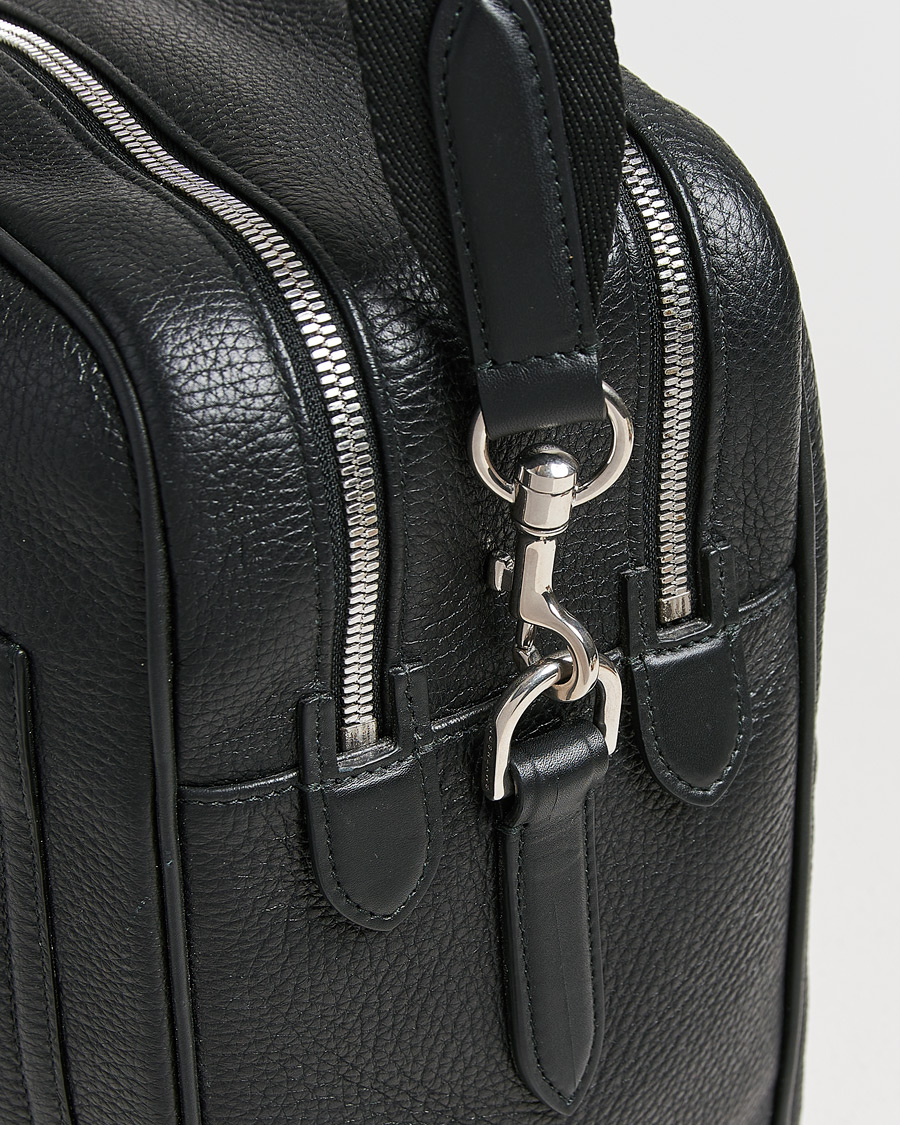 Mies | Smythson Burlington 24 Hour Bag Black Deerskin | Pre-owned | Smythson Burlington 24 Hour Bag Black Deerskin