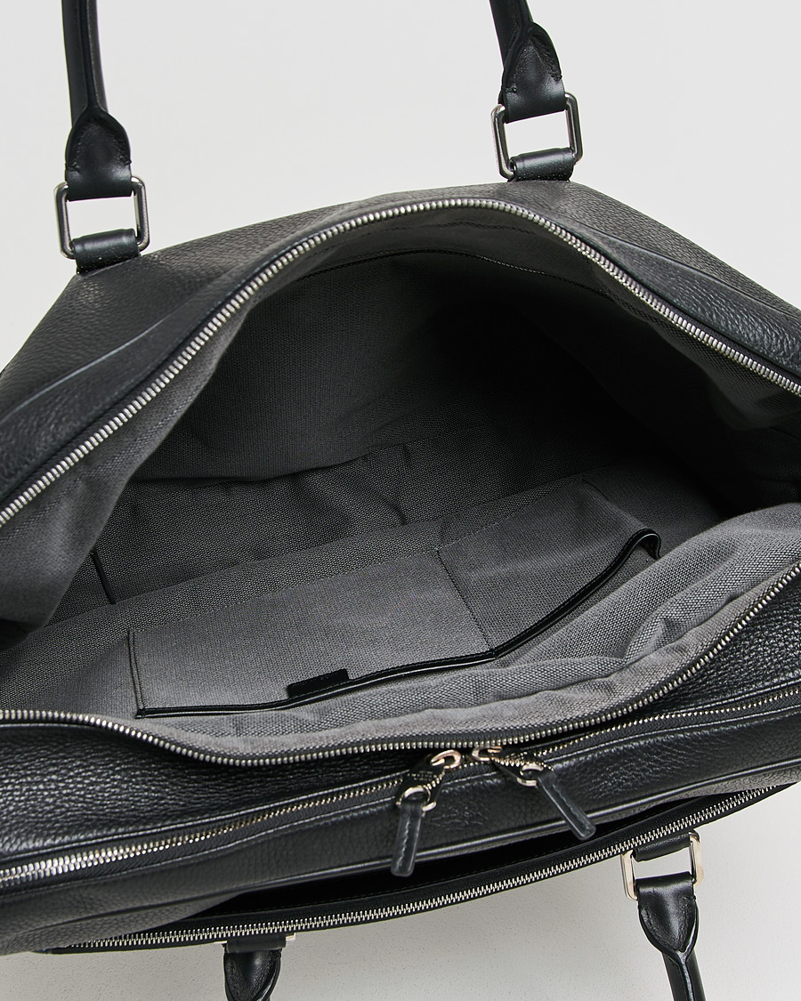 Mies | Smythson Burlington 24 Hour Bag Black Deerskin | Pre-owned | Smythson Burlington 24 Hour Bag Black Deerskin