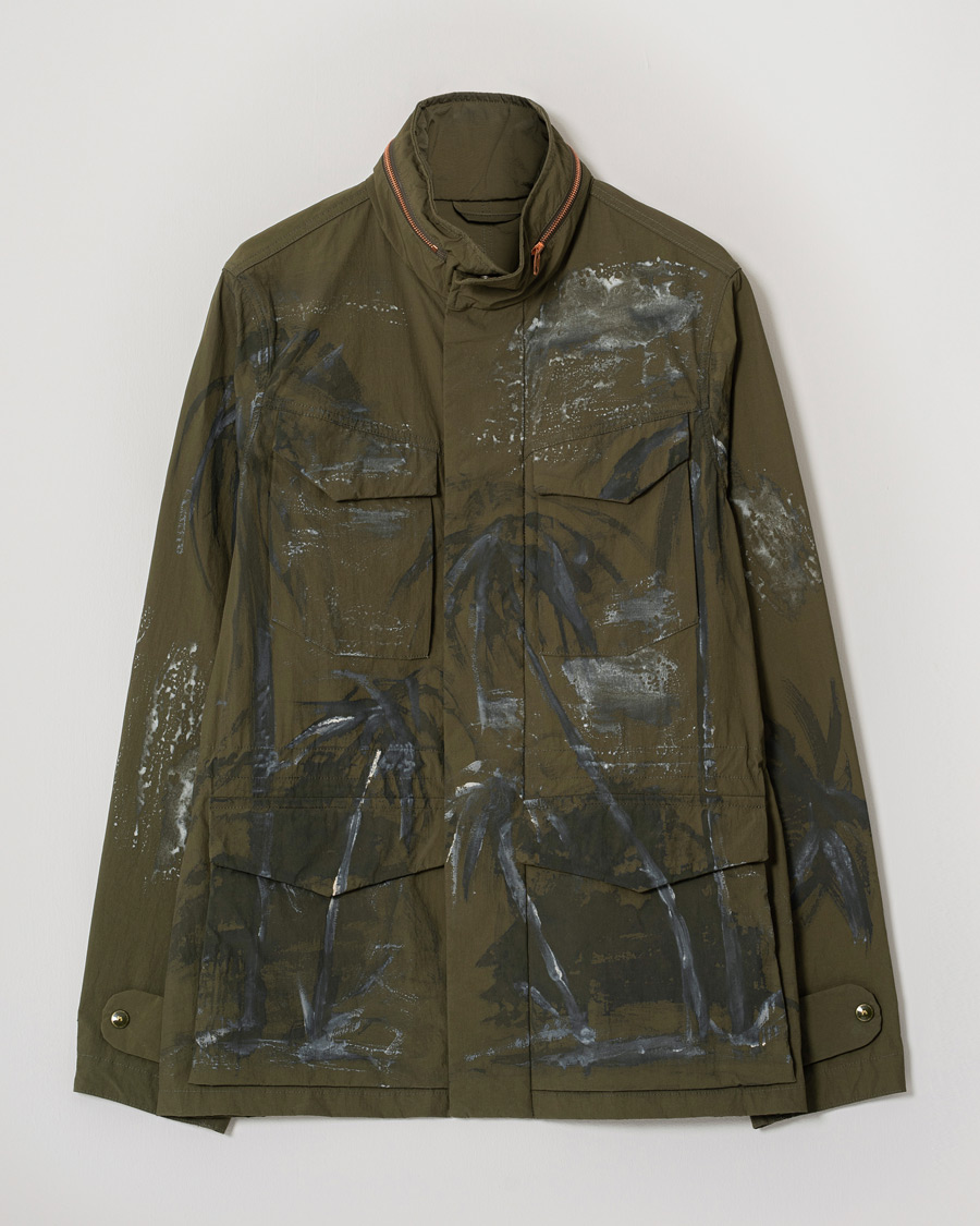 Mies | Takit | Pre-owned | President's Safety Vintage Nylon Washed Hand Paint Jacket Army M