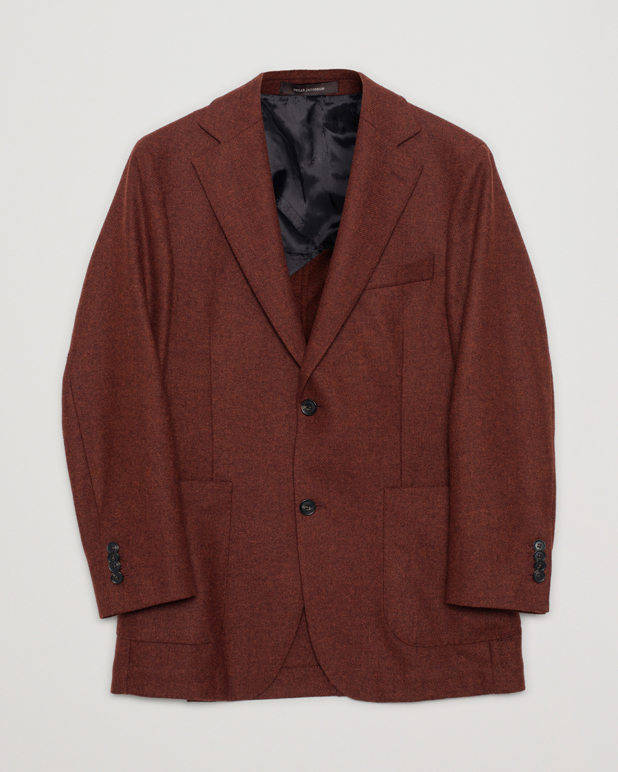 Mies | Oscar Jacobson Edgar Flannel Blazer Rust 48 | Pre-owned | Oscar Jacobson Edgar Flannel Blazer Rust 48