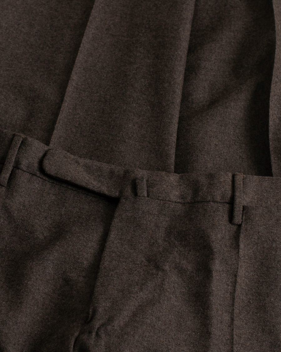 Mies | Incotex Super 100's Flannel Trousers Brown | Pre-owned | Incotex Super 100's Flannel Trousers Brown