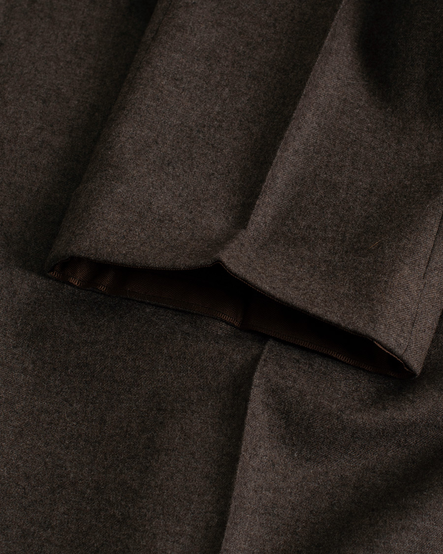 Mies | Incotex Super 100's Flannel Trousers Brown | Pre-owned | Incotex Super 100's Flannel Trousers Brown