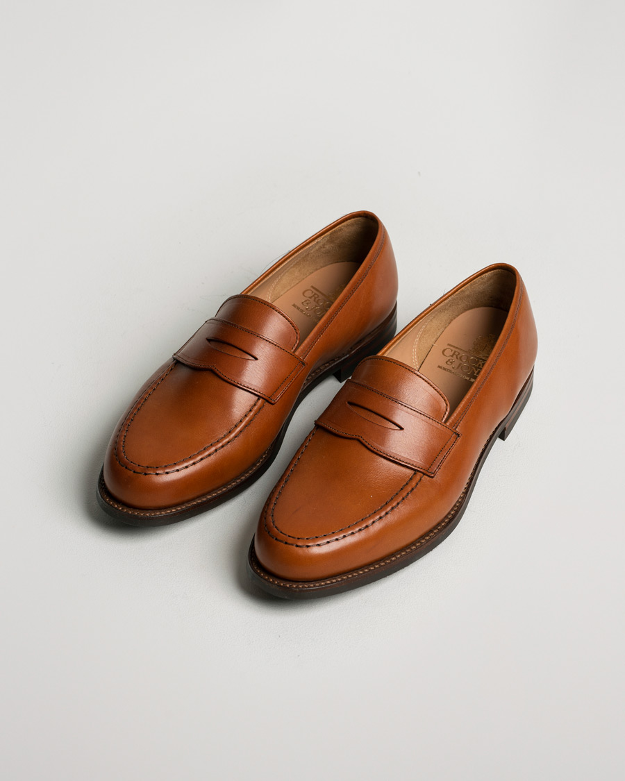 Mies | Crockett & Jones Boston City Sole Congac Calf | Pre-owned | Crockett & Jones Boston City Sole Congac Calf