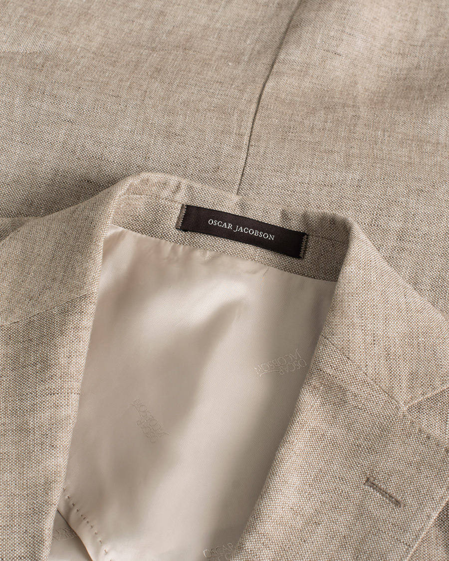Mies | Oscar Jacobson Egel Linen Blazer Beige | Pre-owned | Oscar Jacobson Egel Linen Blazer Beige